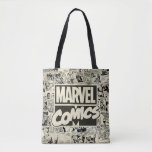 Marvel Comics Pages Pattern Tote Bag<br><div class="desc">This retro Marvel Comics pattern features the vintage Marvel Comics logo on top of various black and white comic book pages,  featuring Captain America,  Spider-Man,  Iron Man,  Daredevil,  Luke Cage,  and Iron Fist.</div>