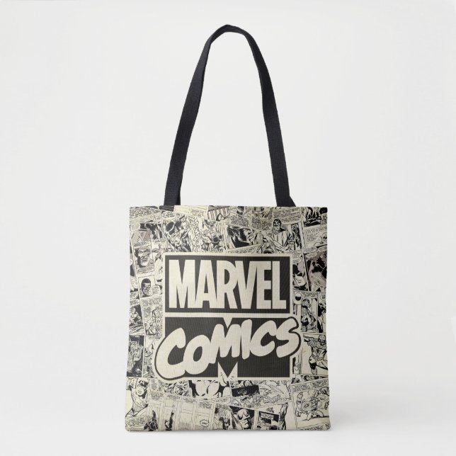 Marvel Comics Pages Pattern Tote Bag (Front)