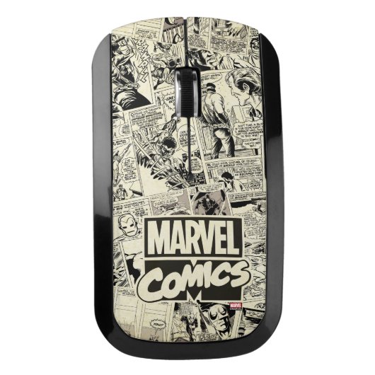 Marvel Comics Pages Pattern Wireless Mouse (Front)