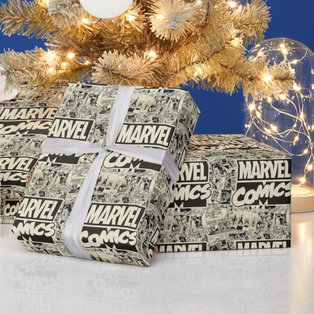 Marvel Comics Pages Pattern Wrapping Paper (Holidays)