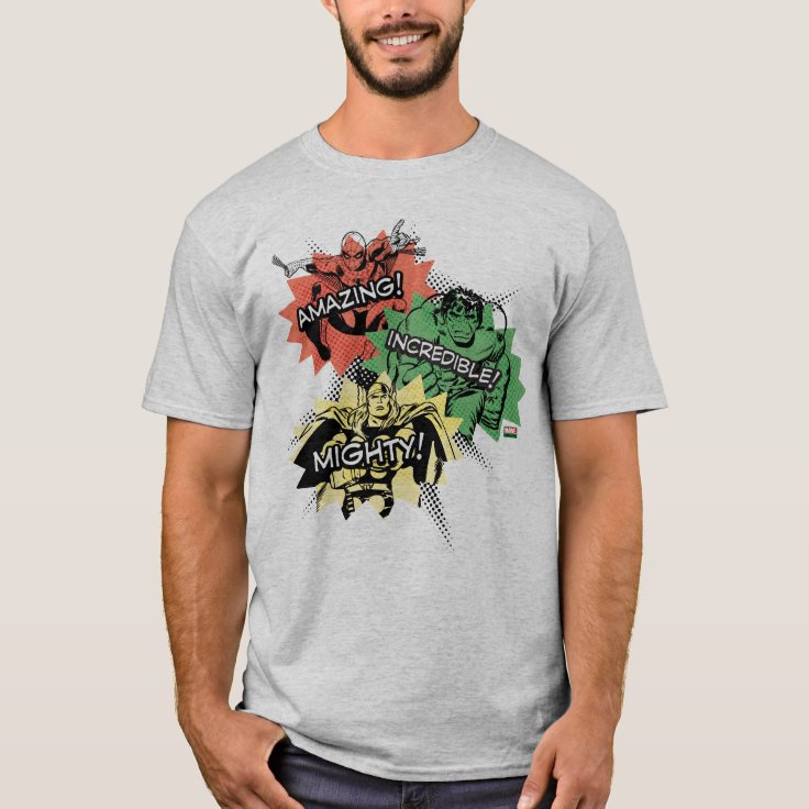 Marvel Comics Spider-Man, Hulk, & Thor T-Shirt | Zazzle