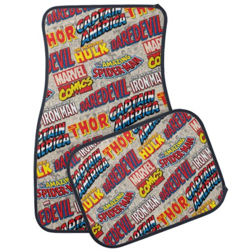 Marvel Comics Titles Pattern Car Floor Mat