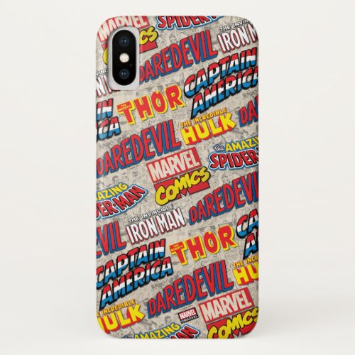 Marvel Comics Titles Pattern iPhone X Case