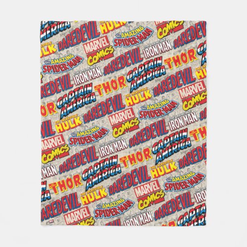 Marvel Comics Titles Pattern Fleece Blanket