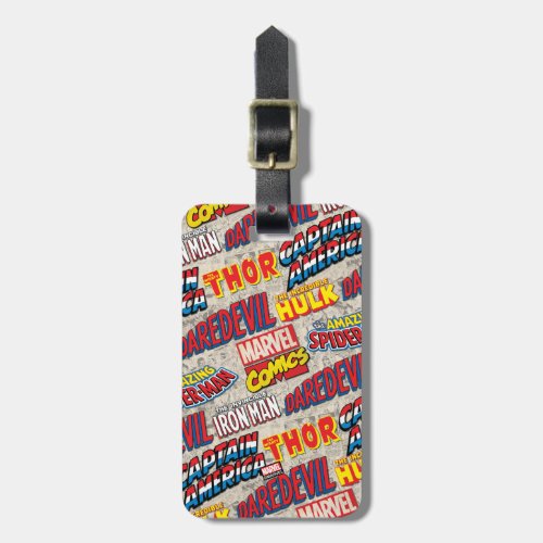 Marvel Comics Titles Pattern Luggage Tag