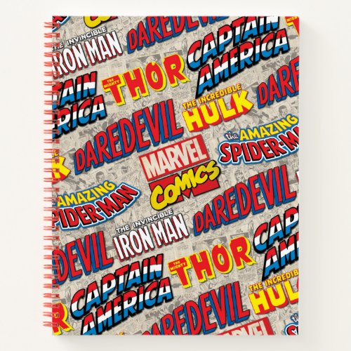 Marvel Comics Titles Pattern Notebook