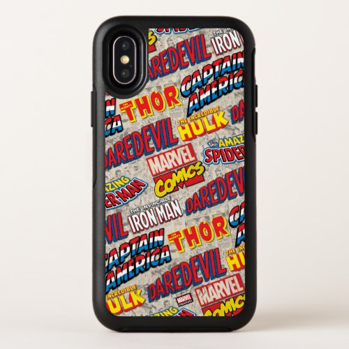 Marvel Comics Titles Pattern OtterBox Symmetry iPhone X Case