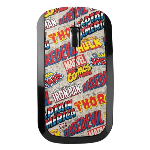 Marvel Comics Titles Pattern Wireless Mouse