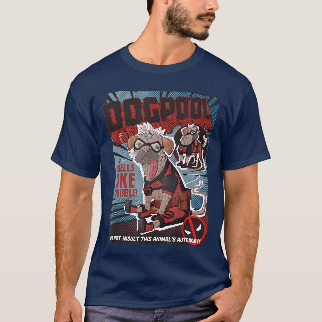 Marvel Deadpool Wolverine Dogpool Doodle Comic Boo T-Shirt (Front)