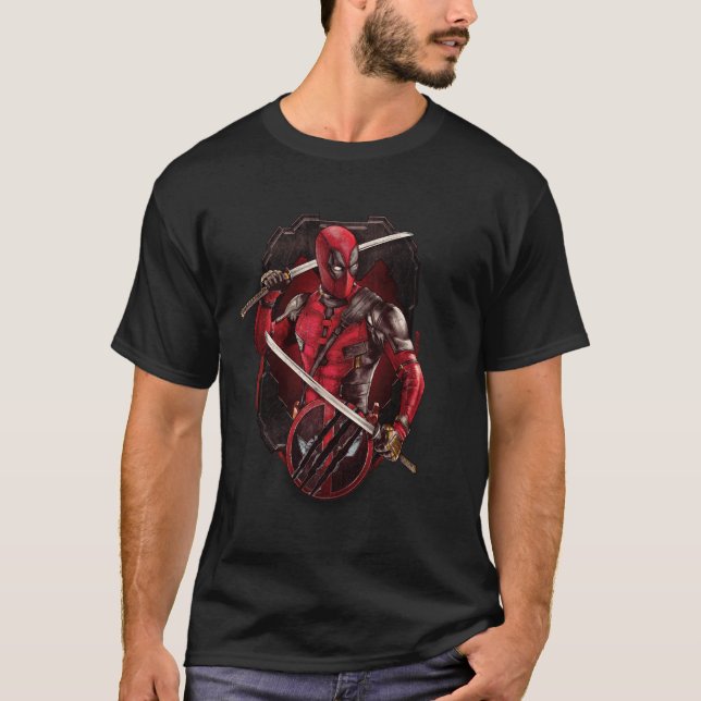 Marvel Deadpool & Wolverine Double Katana Vignette T-Shirt (Front)
