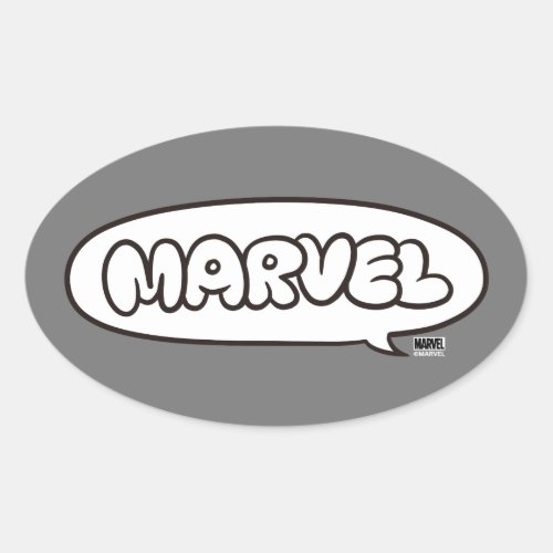 Marvel Doodle Speech Bubble Logo Oval Sticker
