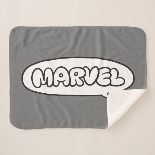 Marvel Doodle Speech Bubble Logo Sherpa Blanket