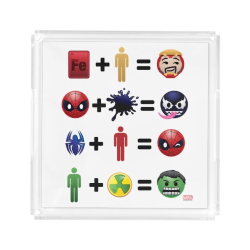 Marvel Emoji Character Equations Acrylic Tray