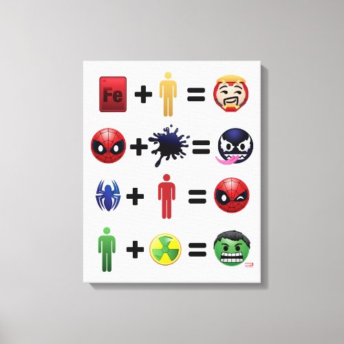 Marvel Emoji Character Equations Canvas Print