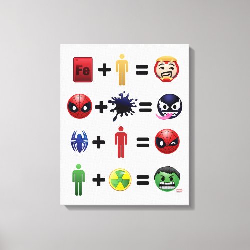 Marvel Emoji Character Equations Canvas Print