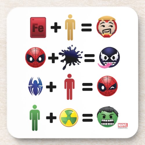 Marvel Emoji Character Equations Drink Coaster