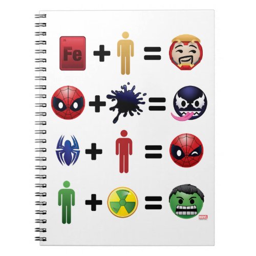 Marvel Emoji Character Equations Notebook