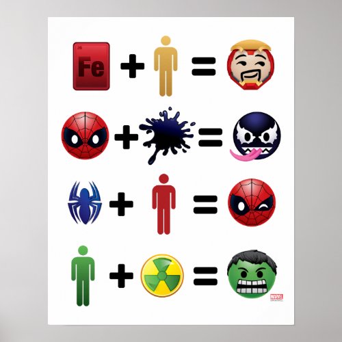 Marvel Emoji Character Equations Poster