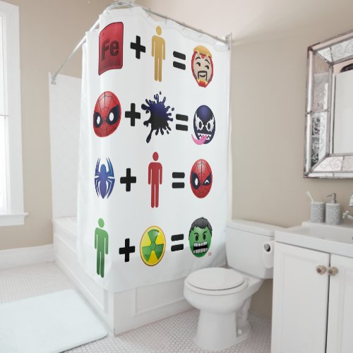 Marvel Emoji Character Equations Shower Curtain