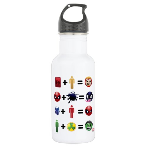 Marvel Emoji Character Equations Stainless Steel Water Bottle