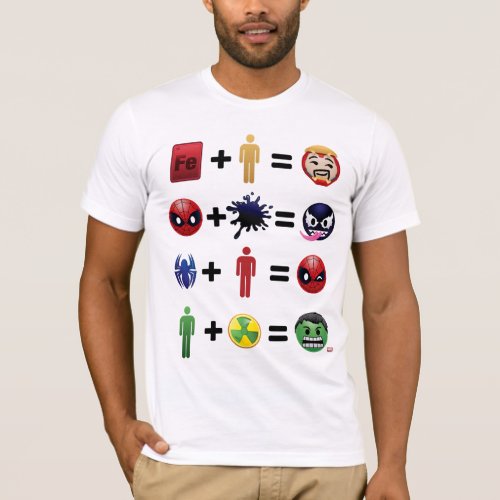 Marvel Emoji Character Equations T_Shirt