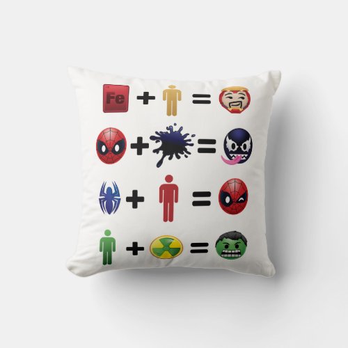 Marvel Emoji Character Equations Throw Pillow
