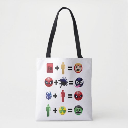 Marvel Emoji Character Equations Tote Bag