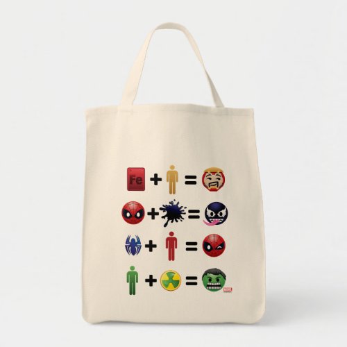 Marvel Emoji Character Equations Tote Bag