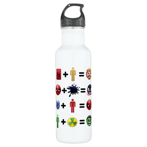 Marvel Emoji Character Equations Water Bottle