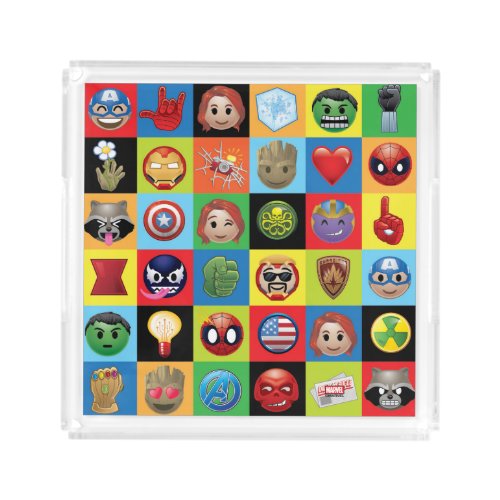 Marvel Emoji Characters Grid Pattern Acrylic Tray