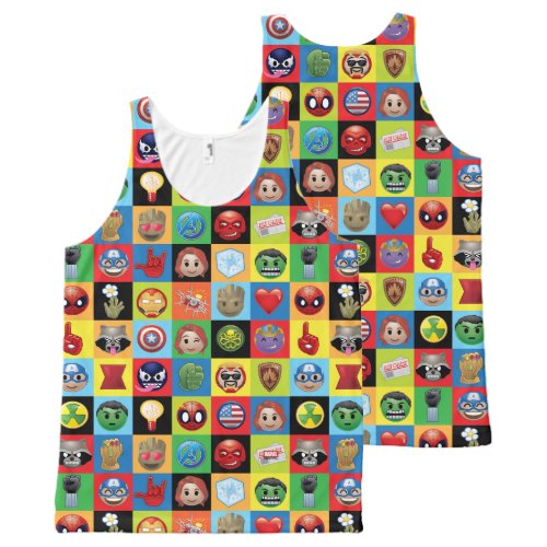 Marvel Emoji Characters Grid Pattern All_Over_Print Tank Top