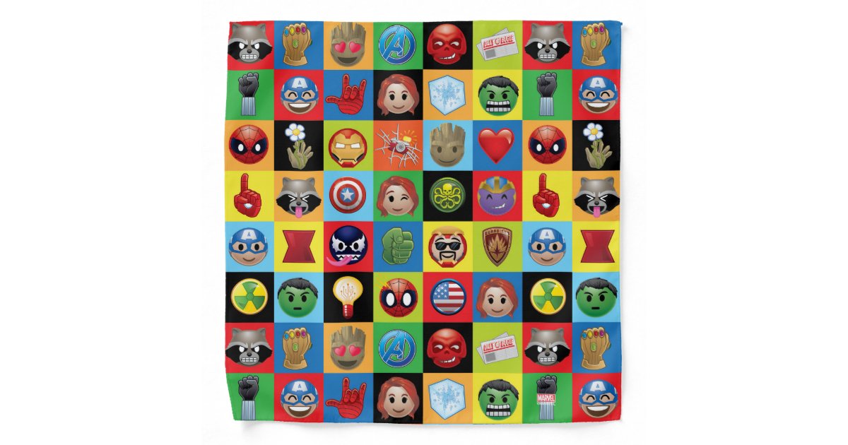Marvel Emoji Characters Grid Pattern Bandana | Zazzle