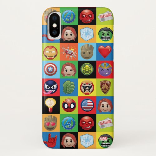 Marvel Emoji Characters Grid Pattern iPhone X Case