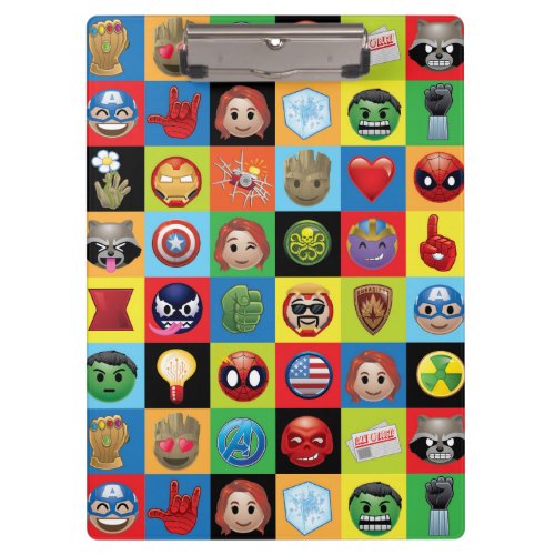 Marvel Emoji Characters Grid Pattern Clipboard