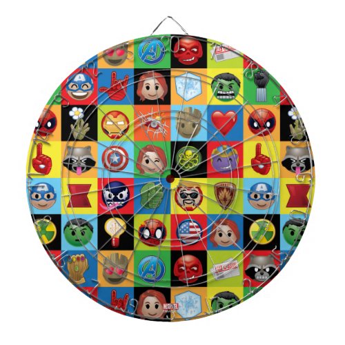 Marvel Emoji Characters Grid Pattern Dartboard