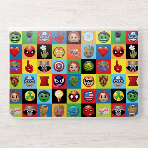 Marvel Emoji Characters Grid Pattern HP Laptop Skin