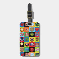 Marvel Emoji Characters Grid Pattern Luggage Tag