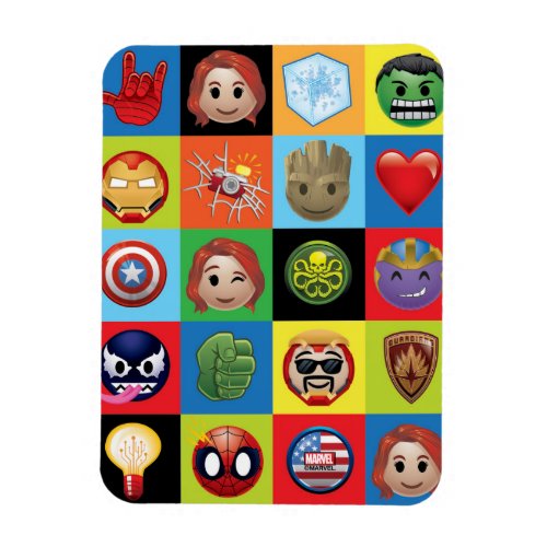 Marvel Emoji Characters Grid Pattern Magnet
