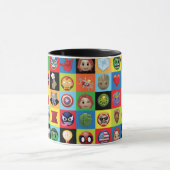 Marvel Emoji Characters Grid Pattern Mug (Center)