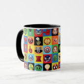Marvel Emoji Characters Grid Pattern Mug (Front Left)
