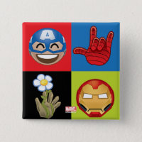 Marvel Emoji Characters Grid Pattern Pinback Button