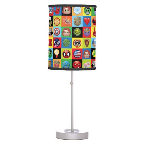 Marvel Emoji Characters Grid Pattern Table Lamp