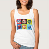 Marvel Emoji Characters Grid Pattern Tank Top