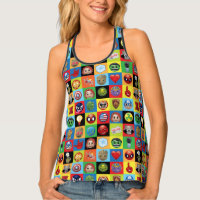 Marvel Emoji Characters Grid Pattern Tank Top