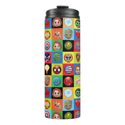 Marvel Emoji Characters Grid Pattern Thermal Tumbler