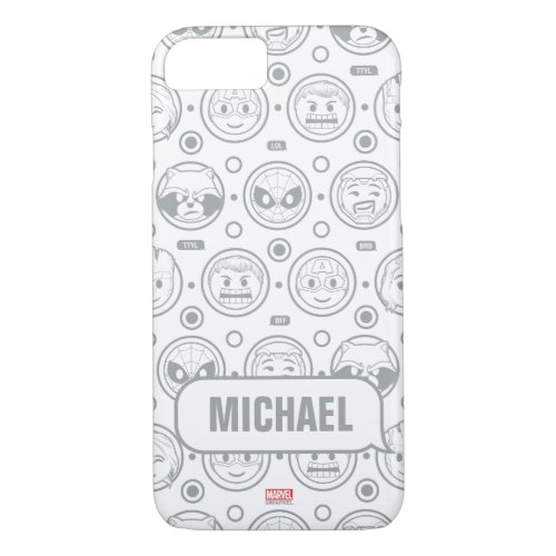 Marvel Emoji Characters Outline Pattern iPhone 87 Case
