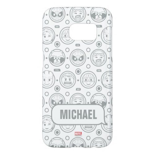 Marvel Emoji Characters Outline Pattern Samsung Galaxy S7 Case