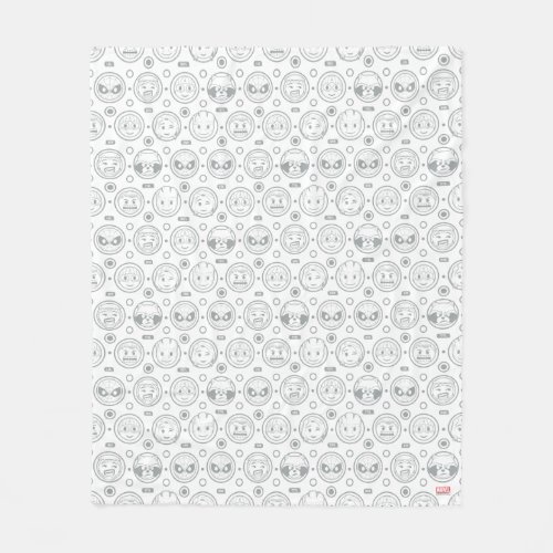 Marvel Emoji Characters Outline Pattern Fleece Blanket