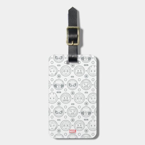 Marvel Emoji Characters Outline Pattern Luggage Tag