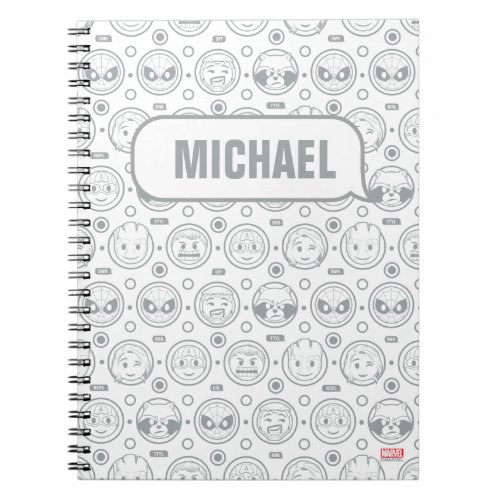 Marvel Emoji Characters Outline Pattern Notebook
